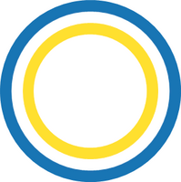 Drei konzentrische Kreise blau-weiß-gold als Symbol für die Ortszirkel